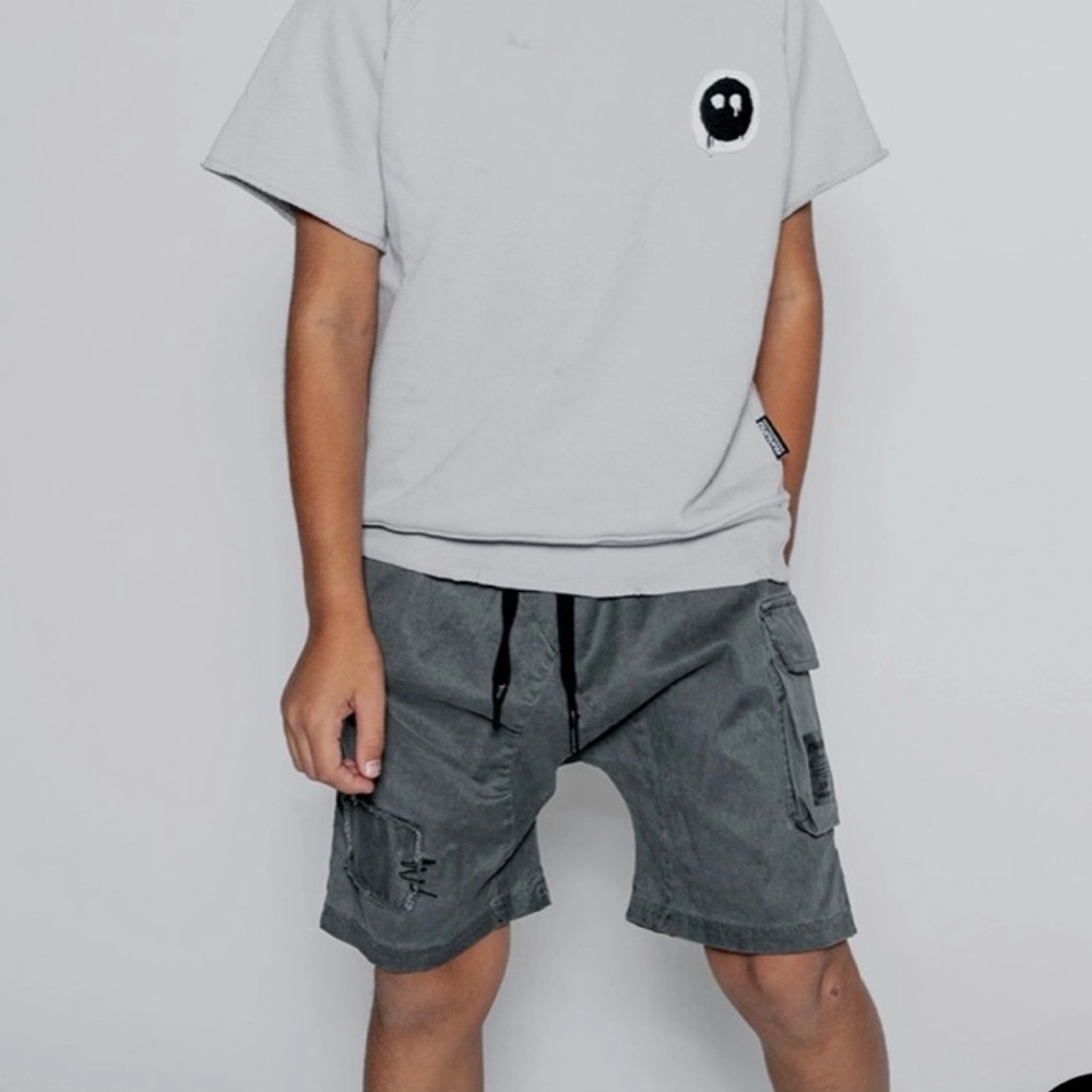 NUNUNU Kids Charcoal Cargo Shorts